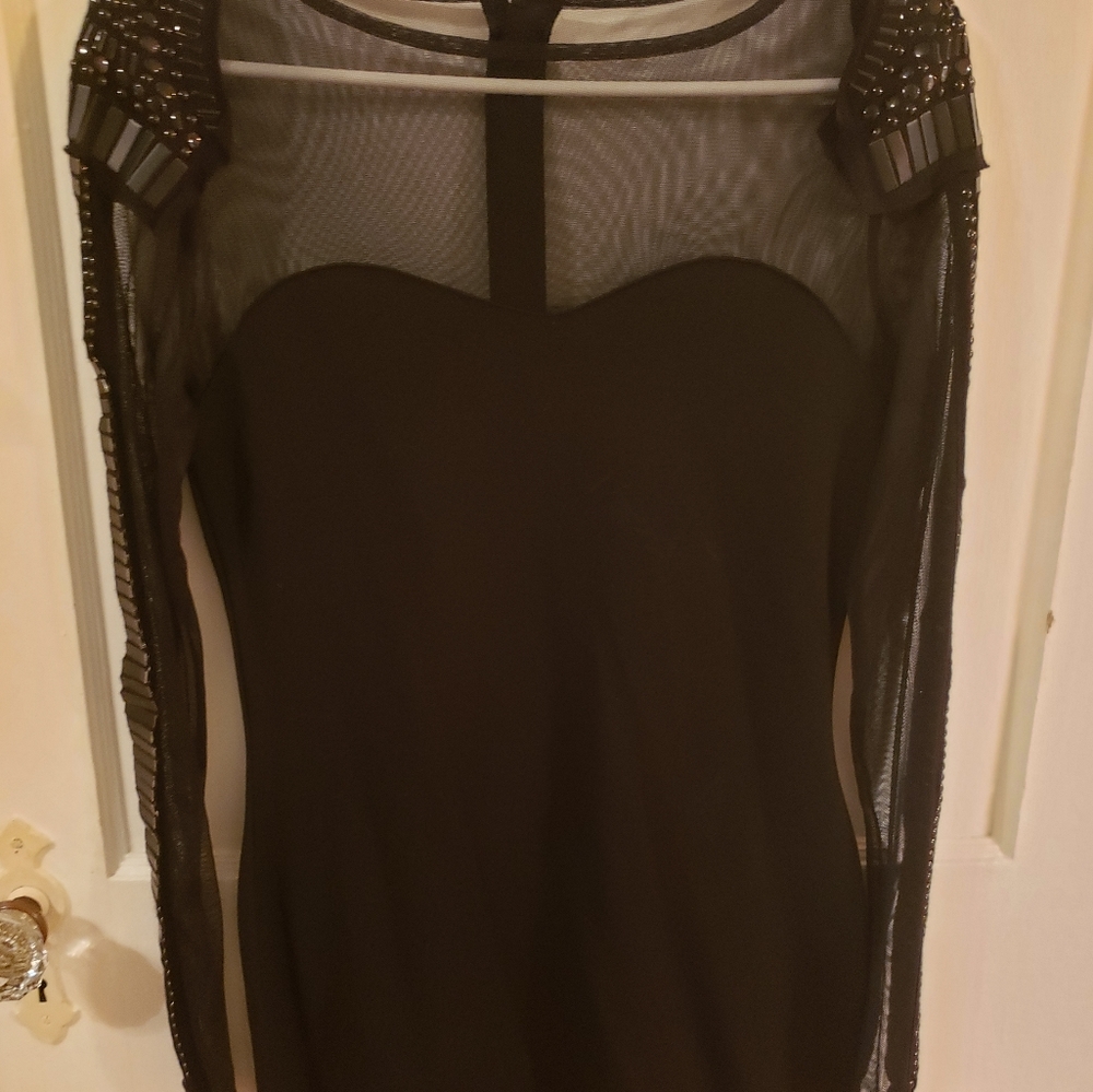 River Island black armor dress